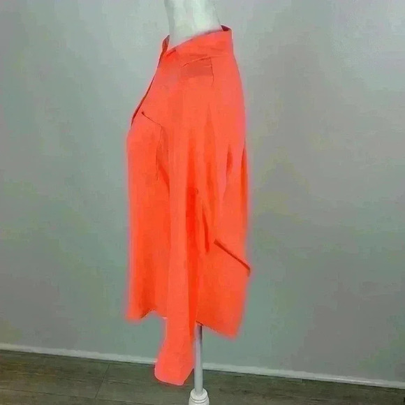 Express Orange Button Front The Portofino Shirt Size Small - Picture 3 of 15